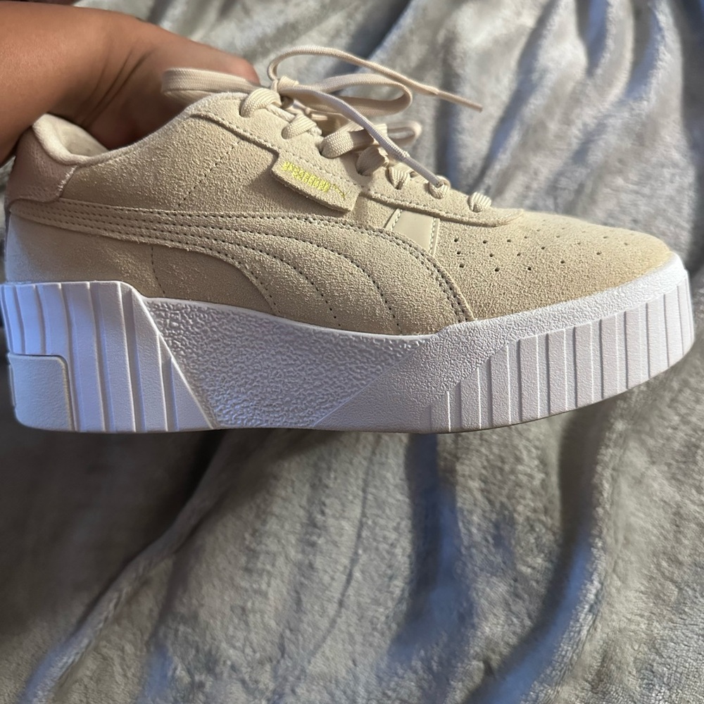 Puma Women’s Cream Suede Platform Sneakers - Picture 7 of 7